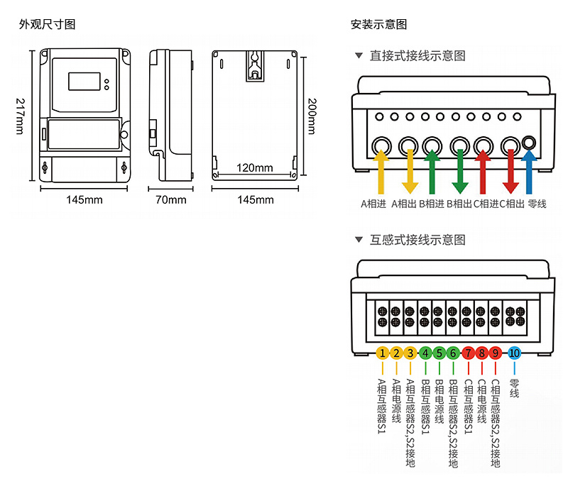 三相壁挂式RS485智能电表 - 5
